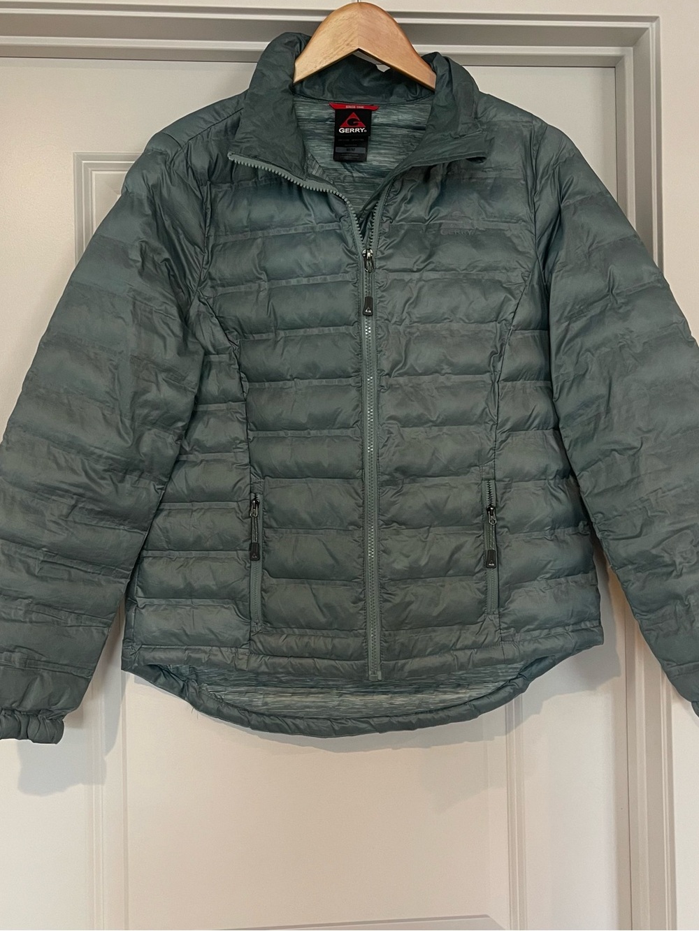 Gerry Weber Quilted Lightweight Puffer Jacket in Slate Green